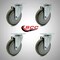 Service Caster 5 Inch SS Gray Polyurethane Wheel Swivel Top Plate Caster Set SCC-SS20S514-PPUB-4 - alternate 5